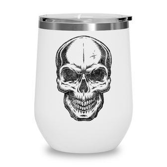 Angry Skeleton Scull Scary Horror Halloween Party Costume Wine Tumbler - Seseable