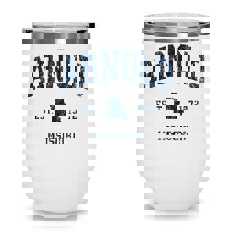 Arnold Missouri Mo Vintage Athletic Navy Sports Design Wine Tumbler - Thegiftio