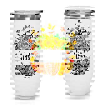 Aunt Fall Leopard Pumpkin Sunflowers Autumn Thanksgiving V2 Wine Tumbler - Thegiftio