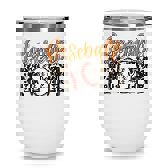 Baseball Mom Orange Leopard Baseball Mama Wine Tumbler - Thegiftio UK