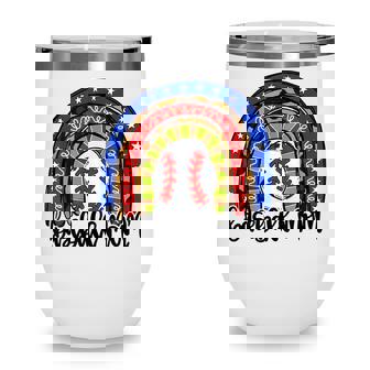 Baseball Mom Rainbow Baseball Mama Wine Tumbler - Thegiftio UK