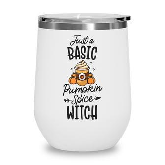 Basic Pumpkin Spice Witch Cute Thanksgiving Fall Autumn V2 Wine Tumbler - Seseable