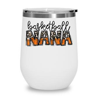 Basketball Nana Leopard Basketball Nana V2 Wine Tumbler - Thegiftio UK