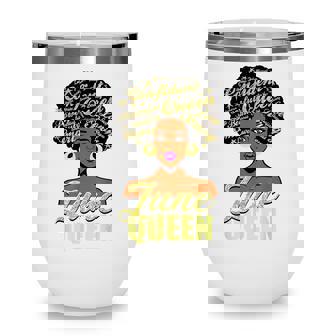 Black African American Melanin Afro Queen June Birthday Wine Tumbler - Seseable