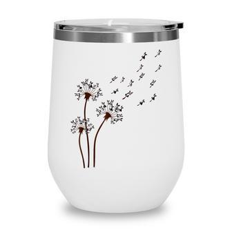 Boston Terrier Flower Fly Dandelion Dog Mama Dog Lover Wine Tumbler - Thegiftio UK