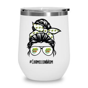 Chameleons Mom Messy Bun Hair Glasses Wine Tumbler - Thegiftio UK