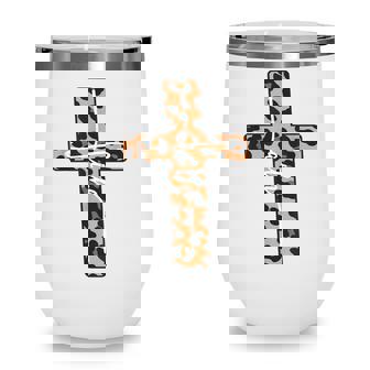 Christian Faith & Cross Leopard Cheetah Ombre Print Jesus Wine Tumbler - Thegiftio UK
