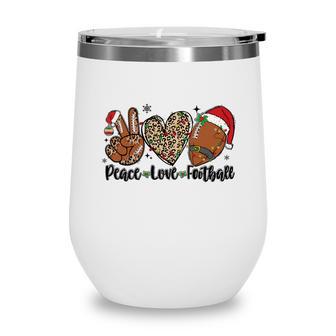 Christmas Football Peace Love Football Wine Tumbler - Thegiftio UK