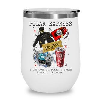 Christmas North Pole Po-Lar Express AllAbroad Santa Believe Wine Tumbler - Thegiftio UK