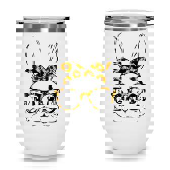 Cute Bunny Face Tie Dye Sunflower Glasses Headband Easter Wine Tumbler - Thegiftio UK