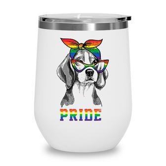 Cute Dog Lover Puppy Owner Beagle Mom Dad Gay Lesbian Lgbt Wine Tumbler | Mazezy