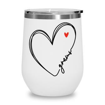 Cute Grams With Heart Girl Women Mom Mother Wine Tumbler - Thegiftio UK
