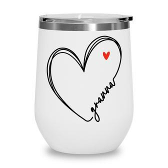 Cute Granna With Heart Girl Women Mom Mother Wine Tumbler - Thegiftio UK