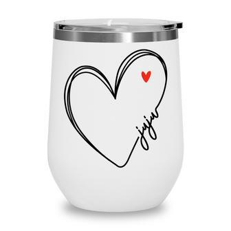 Cute Juju With Heart Girl Women Mom Mother Wine Tumbler - Thegiftio UK