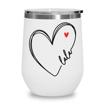 Cute Lala With Heart Girl Women Mom Mother Wine Tumbler - Thegiftio UK