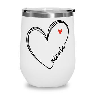Cute Ninnie With Heart Girl Women Mom Mother Wine Tumbler - Thegiftio UK