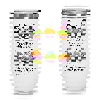 Cute Trick Or Treat Happy Halloween Cupcake Assortment Gift Wine Tumbler - Seseable