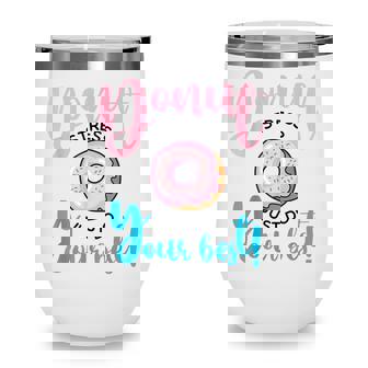 Donut Stress Just Do Your Best - Funny Teachers Testing Day Wine Tumbler - Thegiftio
