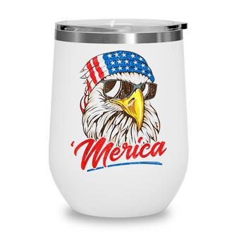 Eagle Mullet 4Th Of July Usa American Flag Merica Men Women Wine Tumbler - Thegiftio UK