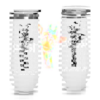 Enough End Gun Violence Awareness Wear Orange Cute Giraffe Wine Tumbler - Thegiftio