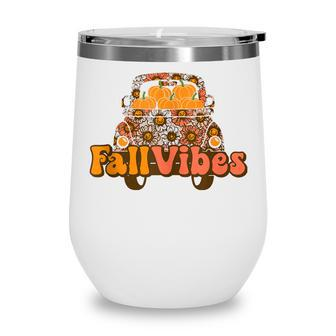 Fall Vibes Truck Thankful Truck Driver For Father Day Wine Tumbler - Thegiftio UK