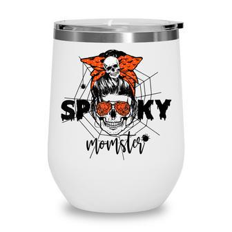 Funny Halloween Spooky Momster Skull Mama Costume For Mom Wine Tumbler - Seseable