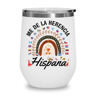 Funny National Hispanic Heritage Month Rainbow All Countries V2 Wine Tumbler - Thegiftio UK