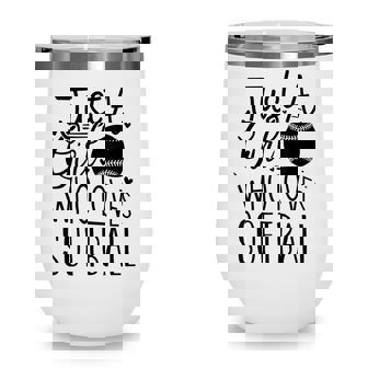 Funny Softball Lover Graphic Women And Girls Softball Player Wine Tumbler - Thegiftio UK