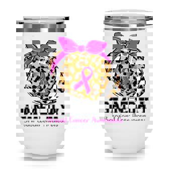 Game Day Breast Cancer Awareness Pink Football Mom Grandma Wine Tumbler - Thegiftio