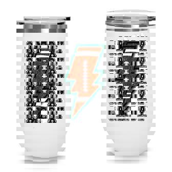 Game Day Retro Football Cute Football Top Mom Sports Lover Wine Tumbler - Thegiftio UK