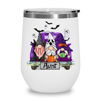Gnomes Witch Truck Aunt Funny Halloween Costume Wine Tumbler - Seseable