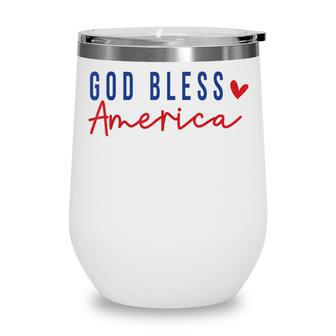 God Bless America Christian Religious American Flag Wine Tumbler - Thegiftio UK