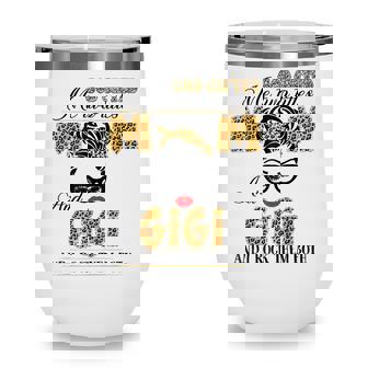 God Gifted Me Two Title Mom And Gigi Leopard Mothers Day Wine Tumbler - Thegiftio UK