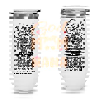 God Gifted Me Two Titles Mom And Nana Leopard Mothers Day Wine Tumbler - Thegiftio UK