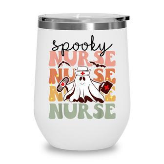 Groovy Nurse Costume Spooky Nurse Halloween Wine Tumbler - Thegiftio UK