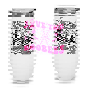 Groovy Save The Boo Bees Funny Breast Cancer Halloween Retro V2 Wine Tumbler - Thegiftio