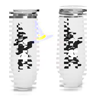 Halloween Dabbing Wizard Panda Bear Magic Witch Hat Gift Wine Tumbler | Seseable UK