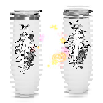 Halloween Ghost Vintage Groovy Trick Or Treat Spooky Vibes Wine Tumbler - Thegiftio