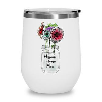 Happiness Is Being A Meme Sunflower Mothers Day Wine Tumbler - Thegiftio UK