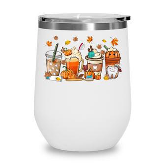 Happy Fall Coffee Dental Assistant Pumpkin Latte Dental Wine Tumbler - Thegiftio UK