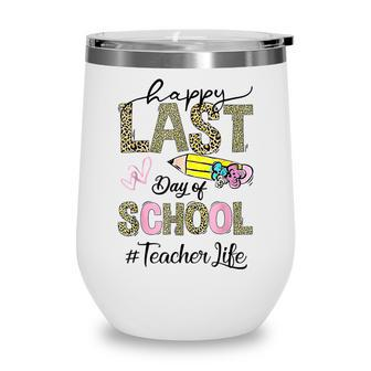 Happy Last Day Of School Leopard - Teacher Summer Wine Tumbler - Thegiftio UK