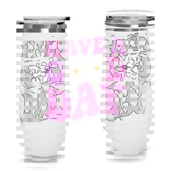 Have A Good Day Retro Daisy Flower Aesthetic Wine Tumbler - Thegiftio UK