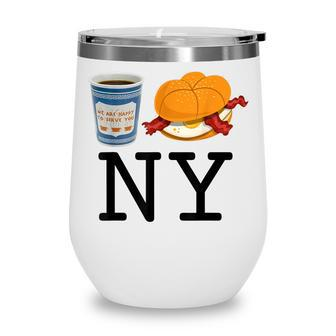 I Love Ny New York Bacon Egg And Cheese And Coffee Wine Tumbler - Thegiftio UK