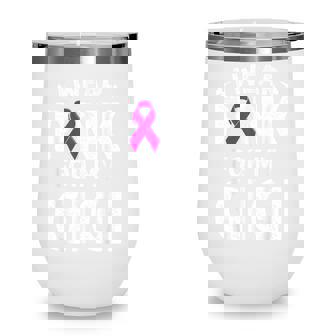I Wear Pink For My Gigi Breast Cancer Awareness Butterfly Wine Tumbler - Thegiftio
