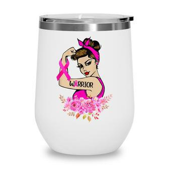Im The Storm Strong Women Breast Cancer Warrior Pink Ribbon Wine Tumbler - Thegiftio UK