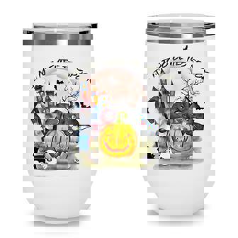 Im Too Cute To Spook The Witch Cat And Castle Halloween Wine Tumbler - Thegiftio