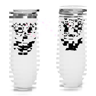 Jack O Lantern Face Pumpkin Halloween Leopard Print Glasses V2 Wine Tumbler | Seseable CA