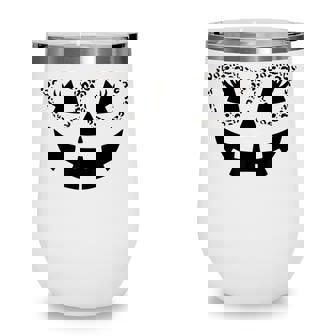 Jack O Lantern Face Pumpkin Halloween Leopard Print Glasses Wine Tumbler - Seseable