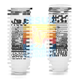 Jesus The Ultimate Deadlifter Funny Vintage Gym Christian Wine Tumbler - Thegiftio