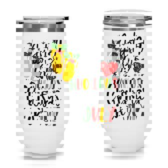 Just A Girl Who Loves Christmas In July Flip Flops Wine Tumbler - Thegiftio